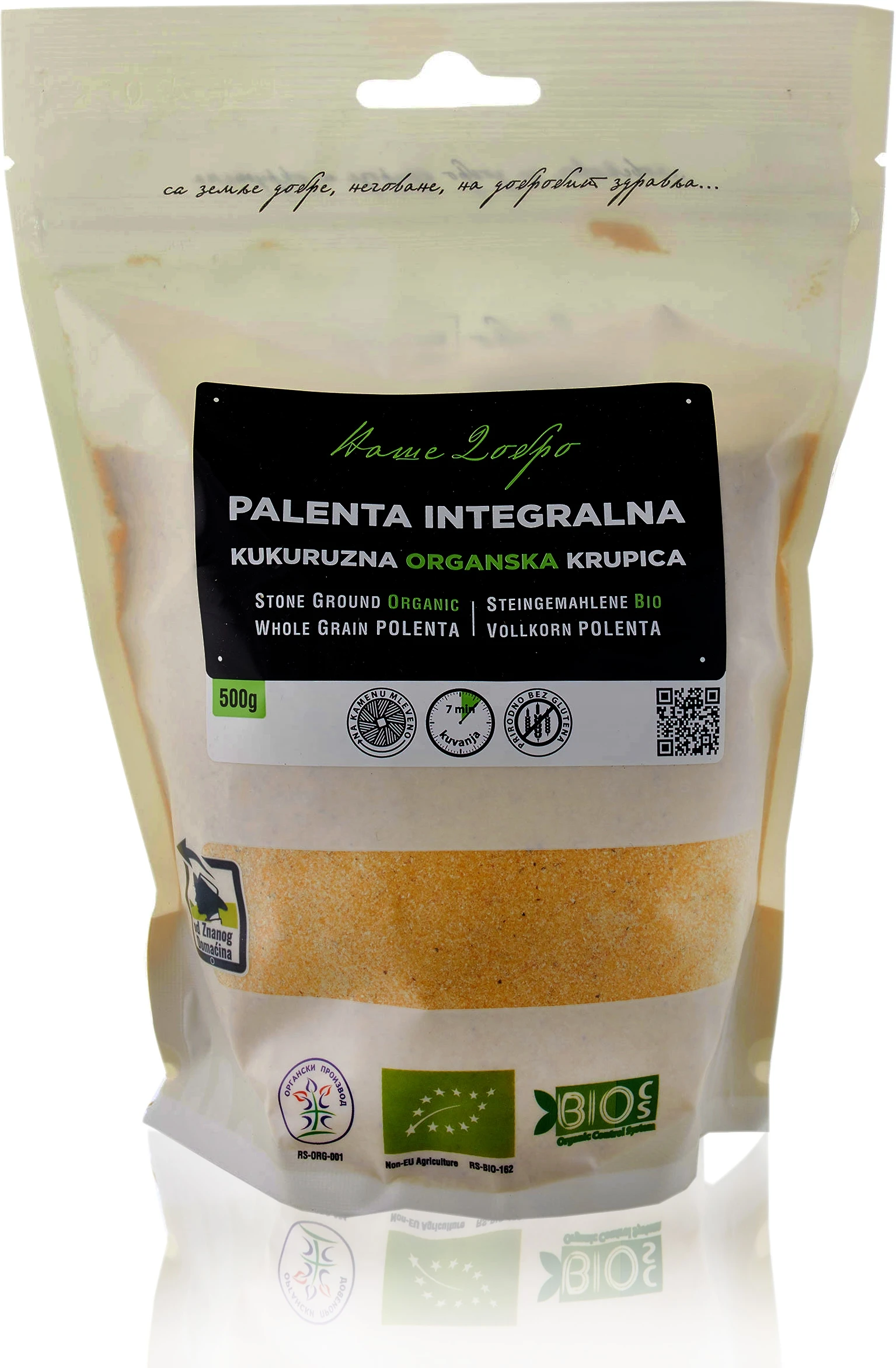 Palenta - integralna kukuruzna krupica (organski proizvod) 500 g Naše dobro